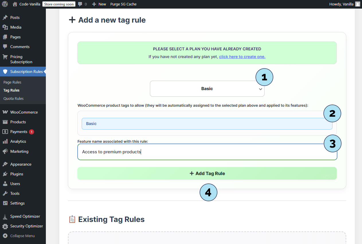 Ajouter une nouvelle Règle de Tag