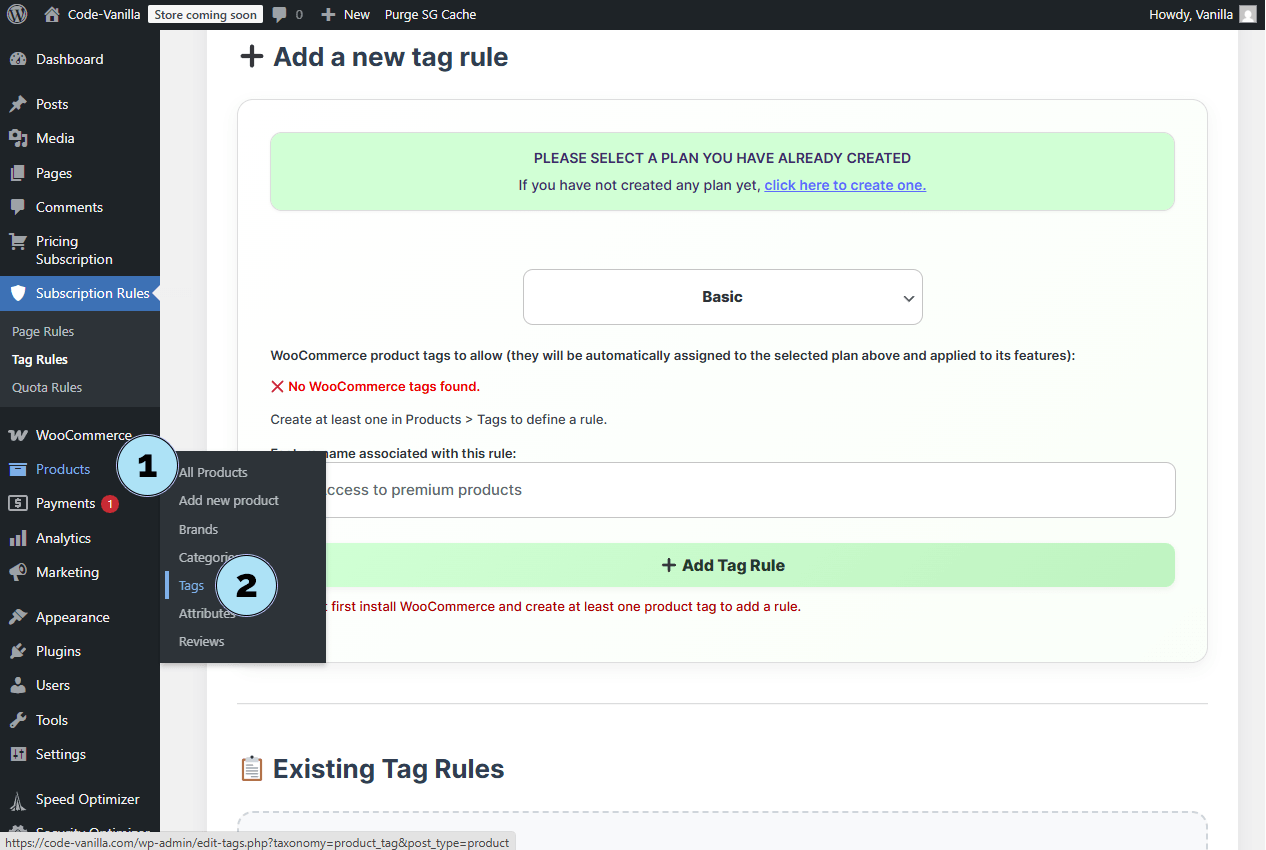 Accéder aux tags produits WooCommerce