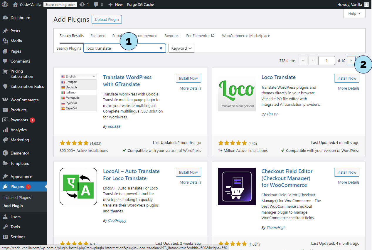 Installer Loco Translate